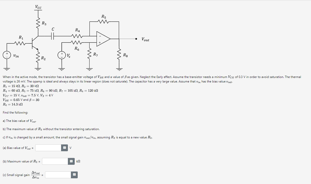 Solved voltage is 26mV. The opamp is ideal and always stays | Chegg.com