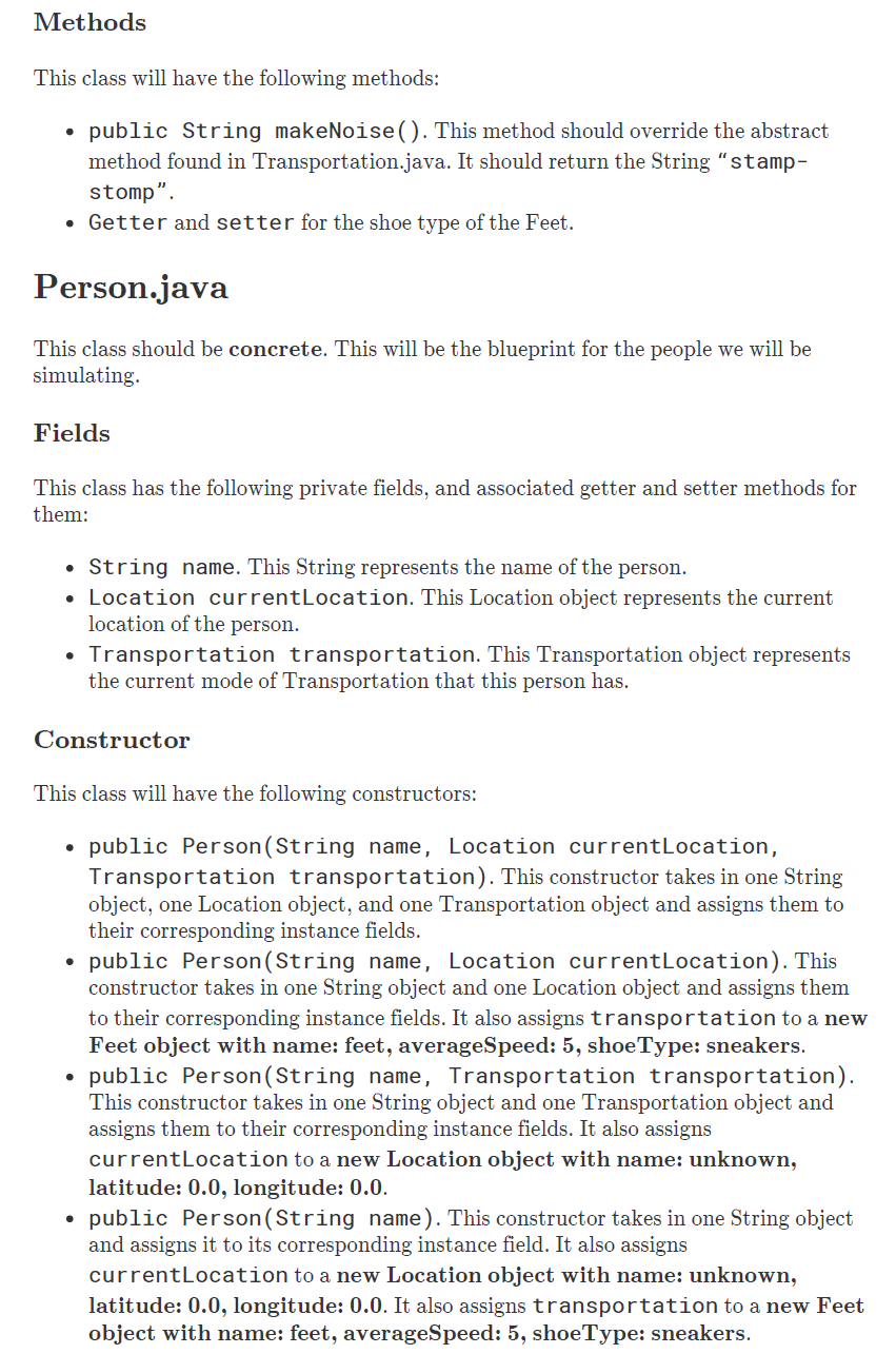 Location Java This Class Should Be Concrete Field Chegg Com chegg