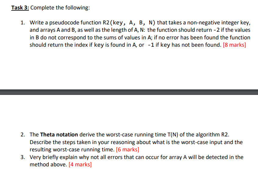 Solved 1 Write A Pseudocode Function R2 Key A B N That