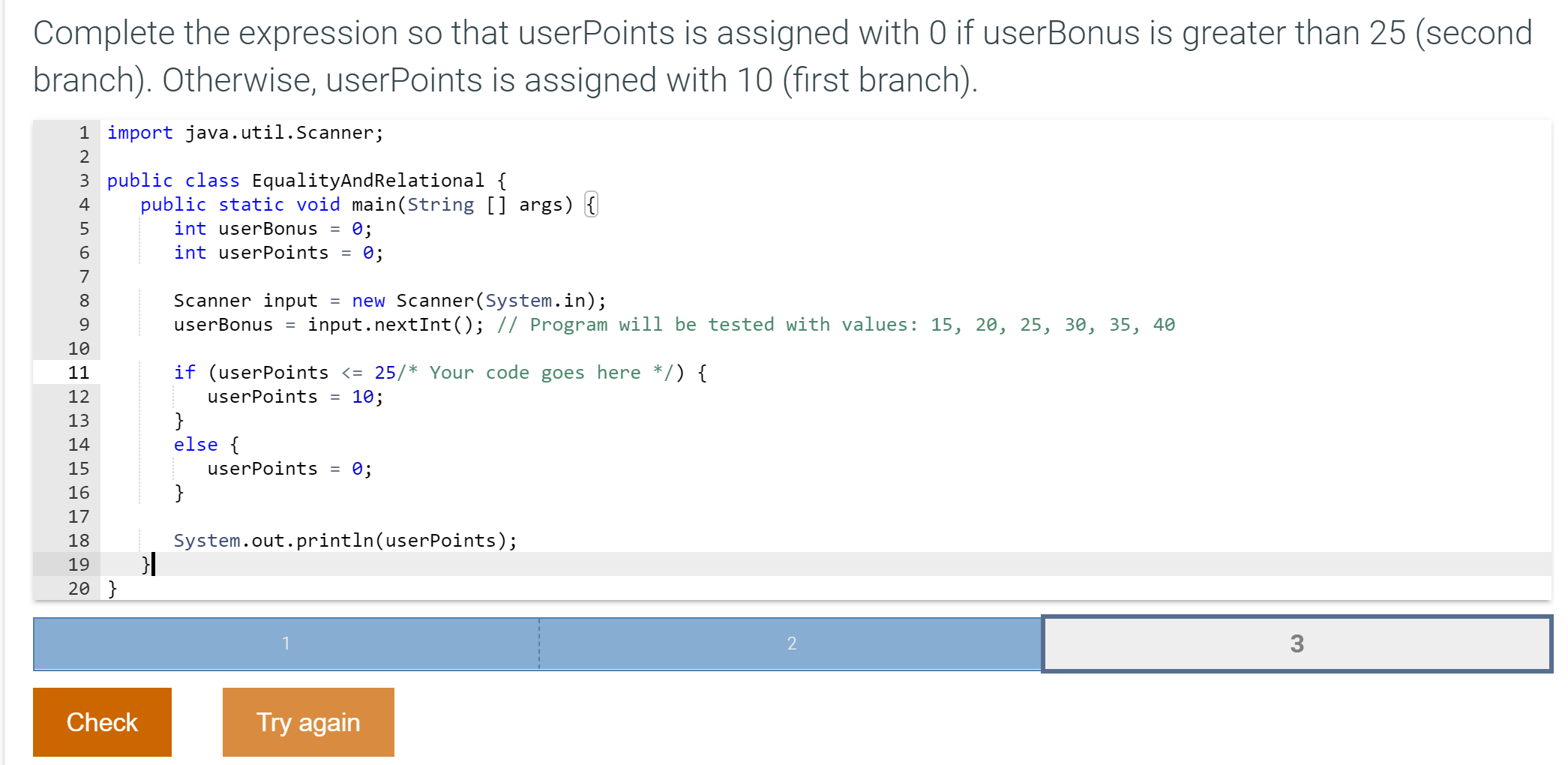 Solved Complete the expression so that userPoints is | Chegg.com