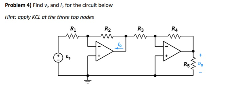Solved Find vo and io for the circuit below - Could you | Chegg.com