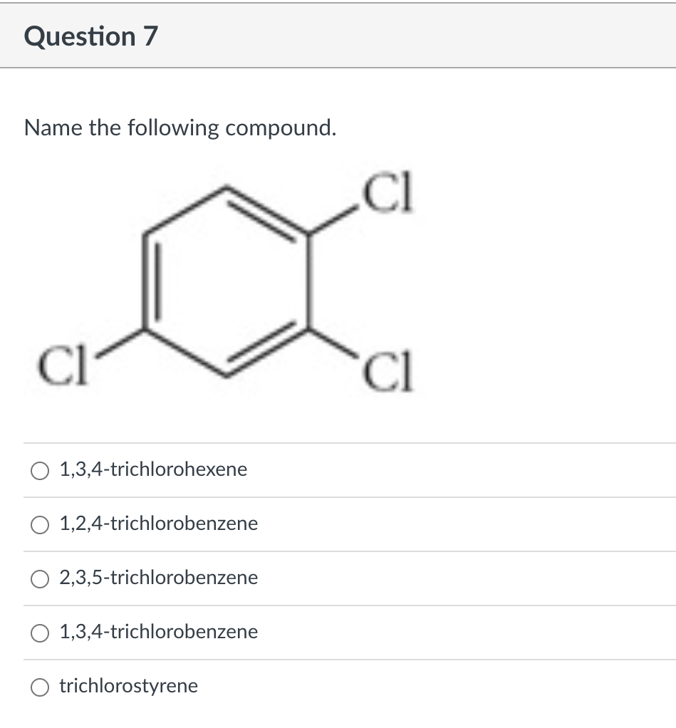 1 2 3 4-trichlorobenzene