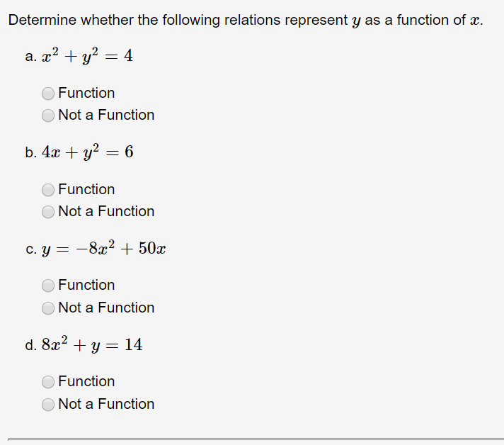 Is x2 y2 4 a function?