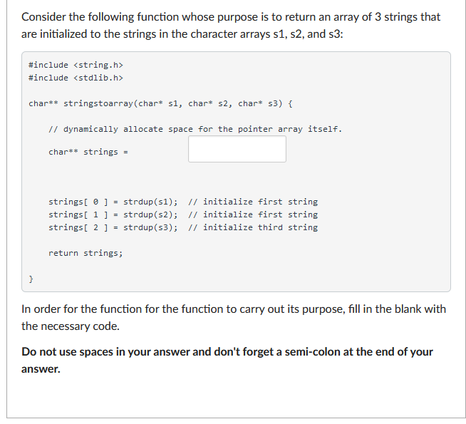 Solved Consider the following function whose purpose is to | Chegg.com