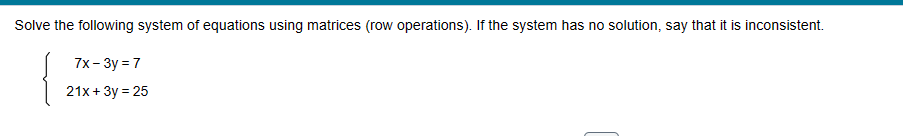 Solved Solve the following system of equations using | Chegg.com