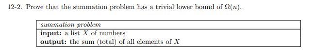Solved 2-2. Prove that the summation problem has a trivial | Chegg.com