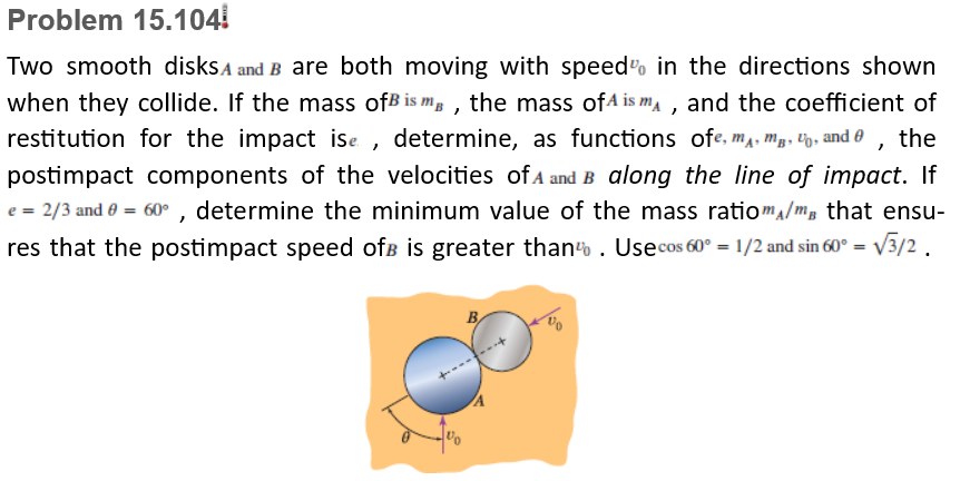 Solved Two Smooth Disks A And B Are Both Moving With Speed | Chegg.com