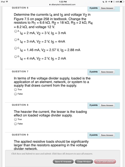 Solved iPad令 1:22 PM QUESTION 1 2 points Save Answer A | Chegg.com
