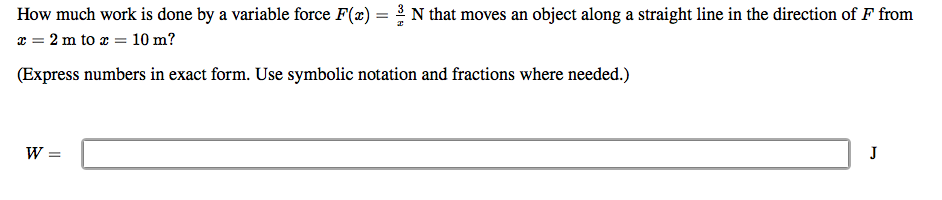 Solved How much work is done by a variable force F(x)=(47−x) | Chegg.com