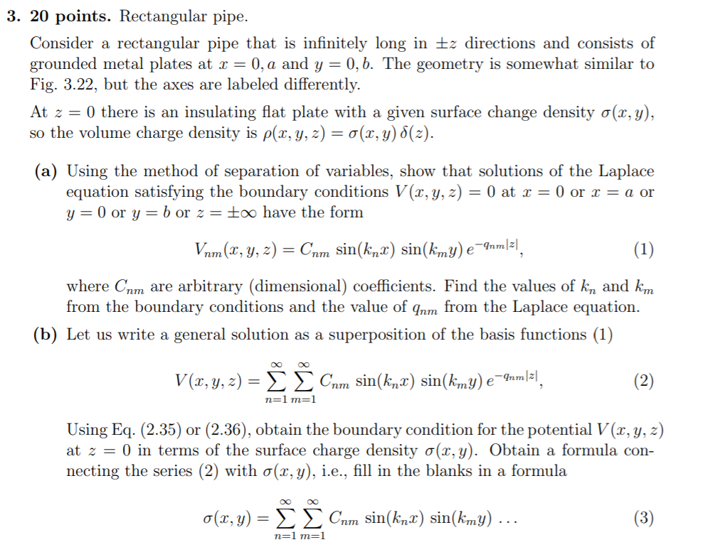 Solved 3. 20 points. Rectangular pipe. Consider a | Chegg.com