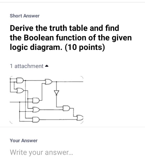 Solved 2 . Short Answer Derive the truth table and find | Chegg.com