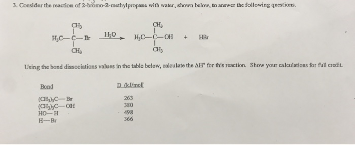 Solved Consider The Reaction Of 2 Bromo 2 Methyl Propane 6686