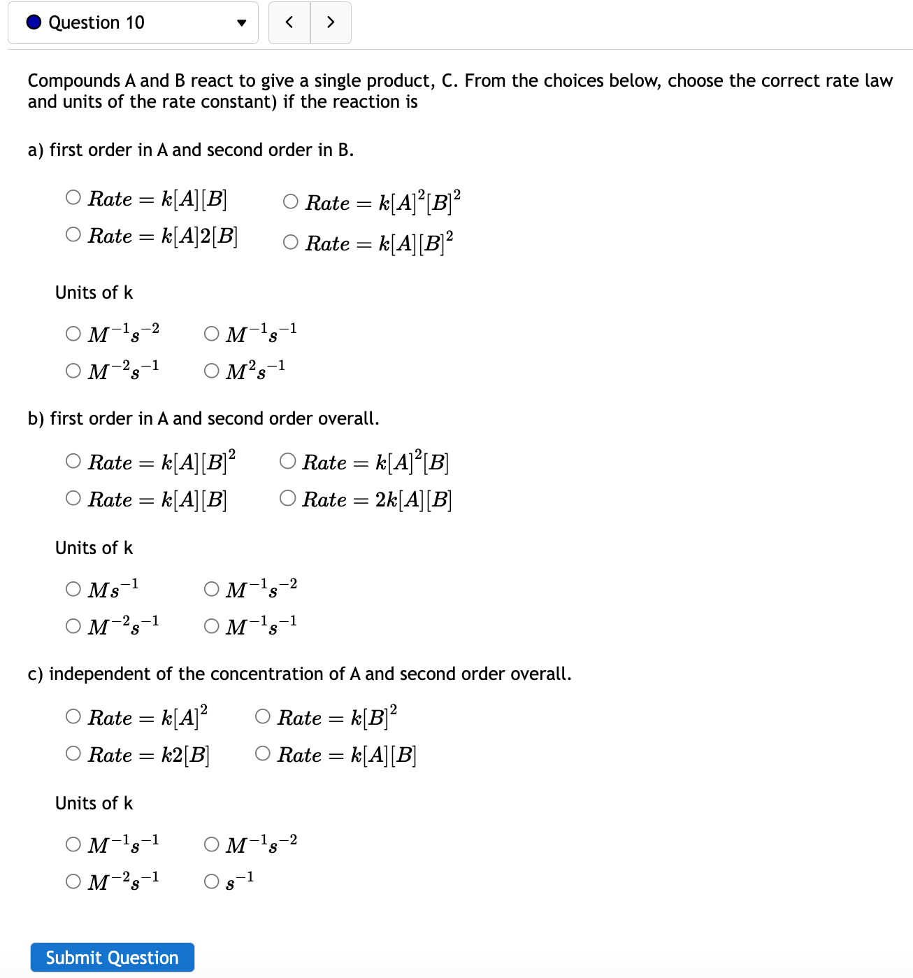 Solved Compounds A and B react to give a single product, C. | Chegg.com