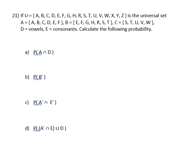 Solved 21 If U A B C D E F G H R S T U V Chegg Com