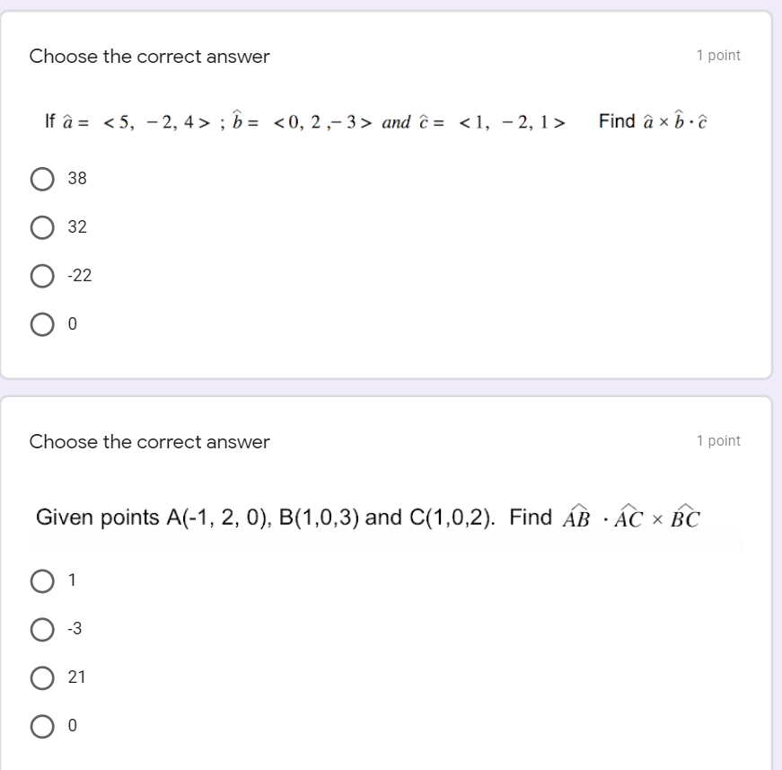 Choose The Correct Answer 1 Point If A 10 4 Chegg Com