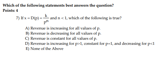 Solved Which of the following statements best answers the | Chegg.com