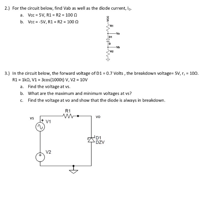Solved 2.) For the circuit below, find Vab as well as the | Chegg.com