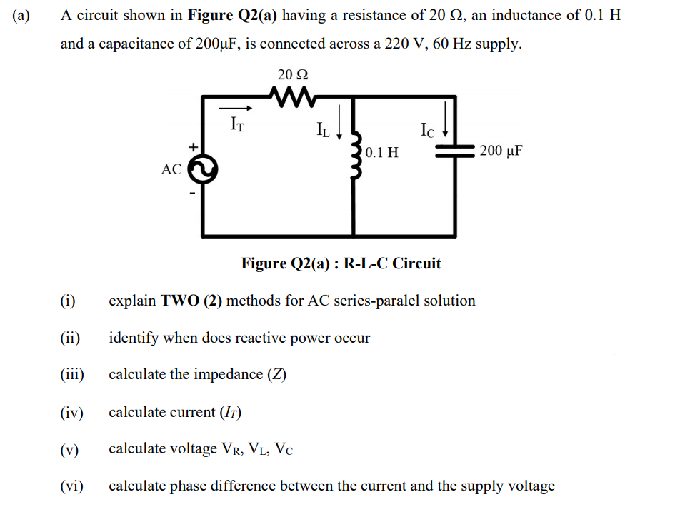 Solved (a) A circuit shown in Figure Q2(a) having a | Chegg.com