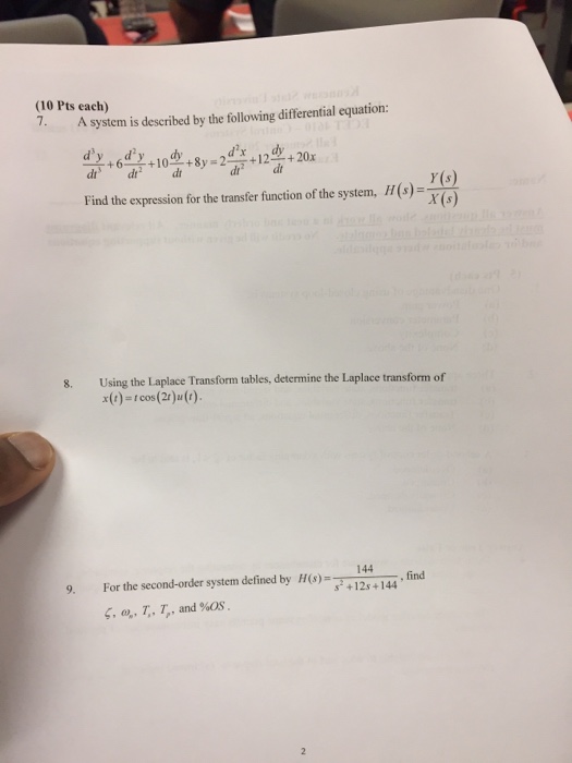 Solved (10 Pts each) 7. A system is described by the | Chegg.com