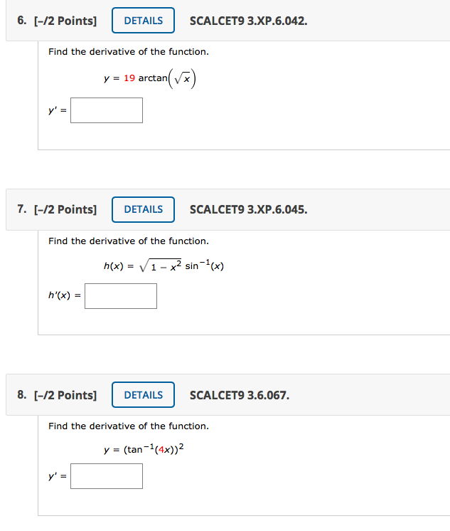 Solved 6. [-/2 points) DETAILS SCALCET9 3.XP.6.042. Find the | Chegg.com