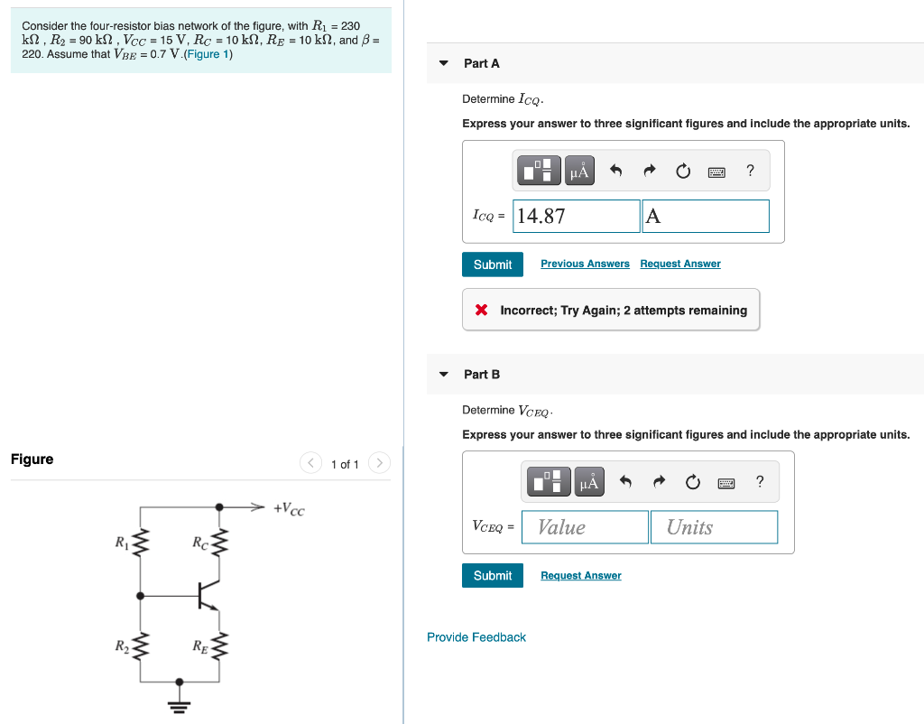 Solved Consider the fourresistor bias network of the