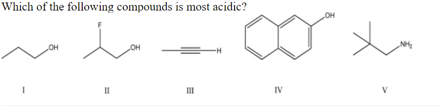 Solved Which of the following compounds is most acidic? OH F | Chegg.com