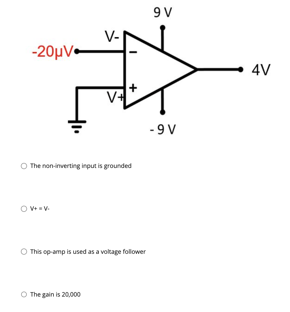 Solved An amplifier is shown in the figure below. Select the | Chegg.com