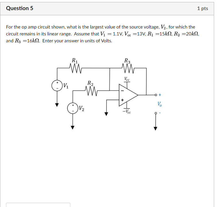 Solved For the op amp circuit shown, what is the largest | Chegg.com