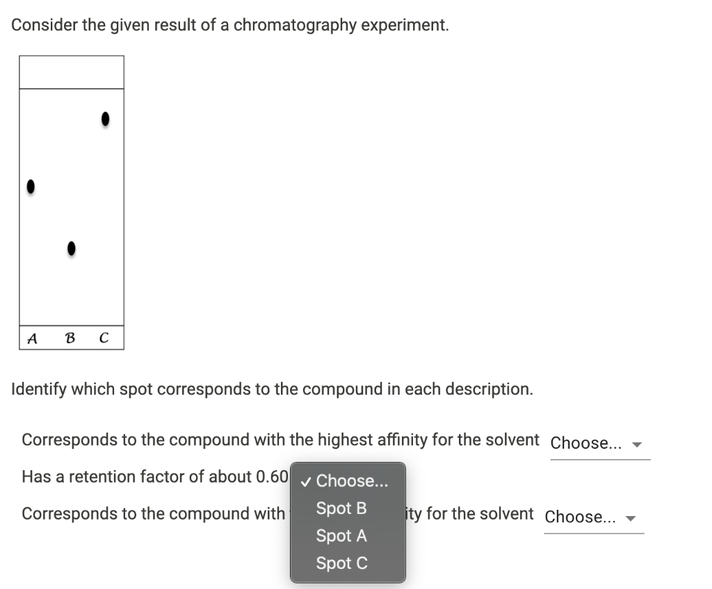 Solved Consider the given result of a chromatography