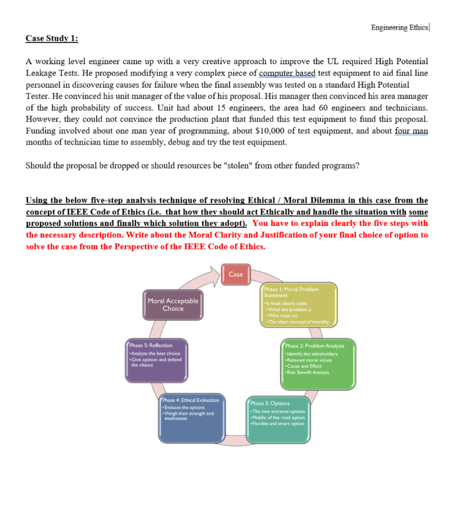 Solved Engineering Ethics Case Study 1 A working level