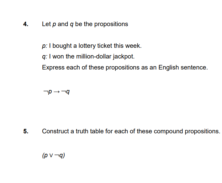 Solved 4. Let P And Q Be The Propositions P: I Bought A | Chegg.com