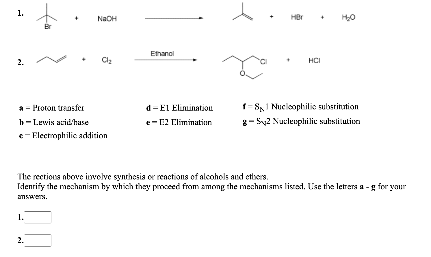 Solved 1. NaOH HBr + H20 Br 2. conc. HBO ОН Br a = Proton | Chegg.com