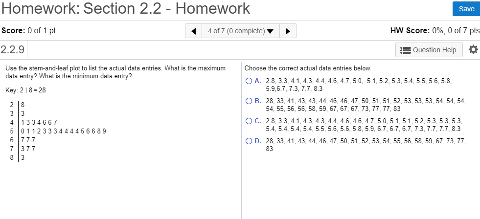 Solved Homework: Section 2.2 - Homework Save Score: 0 of 1 | Chegg.com