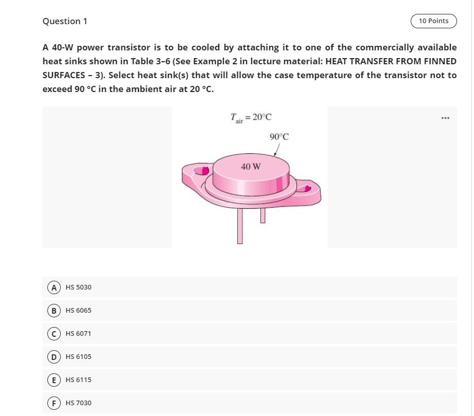 Solved Example 2 Selecting a Heat Sink for a Transistor