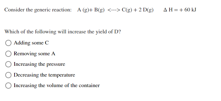 Solved Consider the generic reaction: | Chegg.com