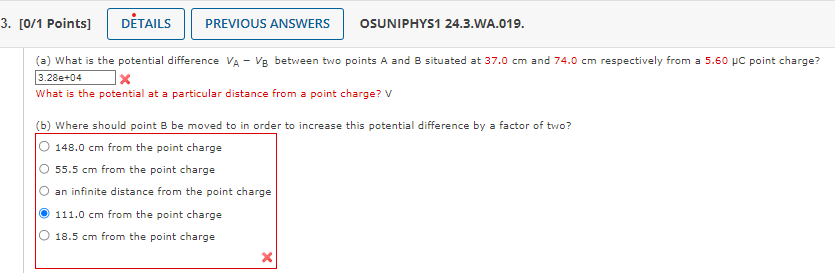 Solved (a) What is the potential difference VA−VB between | Chegg.com