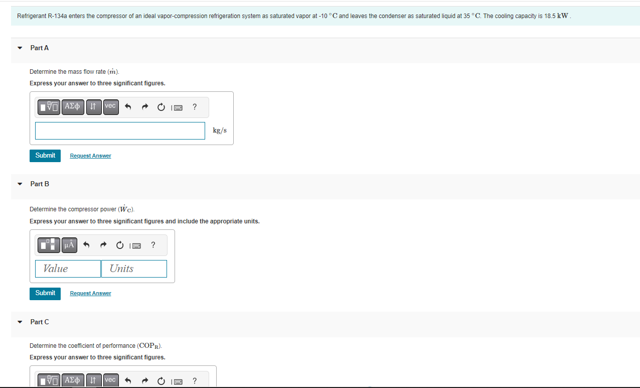 Solved Determine the mass flow rate (m˙). Express your | Chegg.com