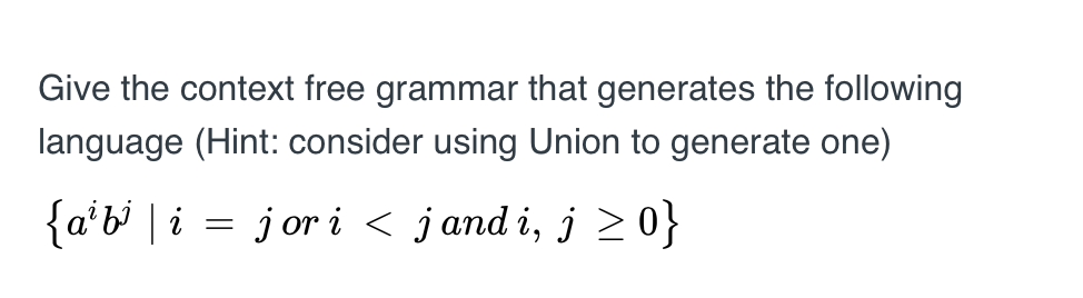 Solved Give the context free grammar that generates the | Chegg.com