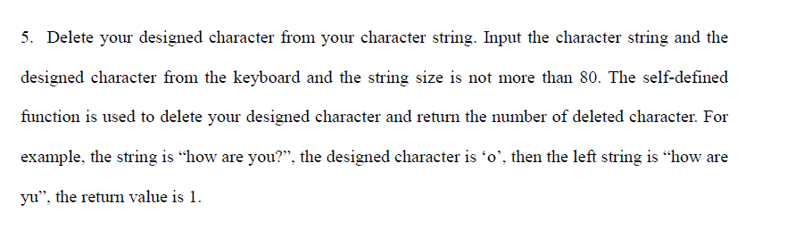 Solved 5. Delete your designed character from your character | Chegg.com