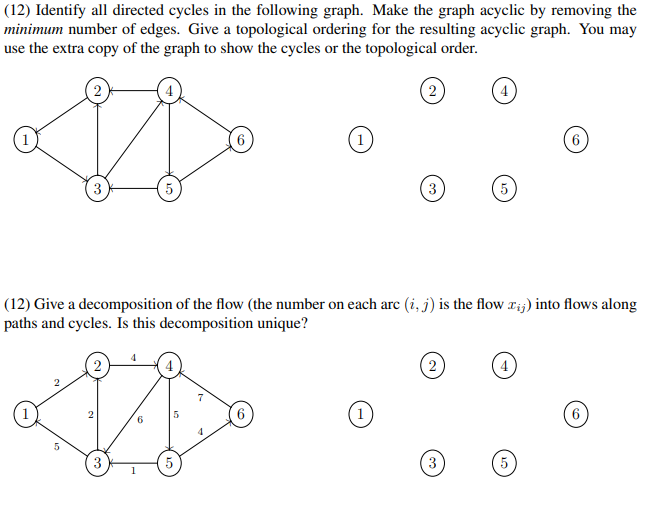 Solved (12) Identify all directed cycles in the following | Chegg.com