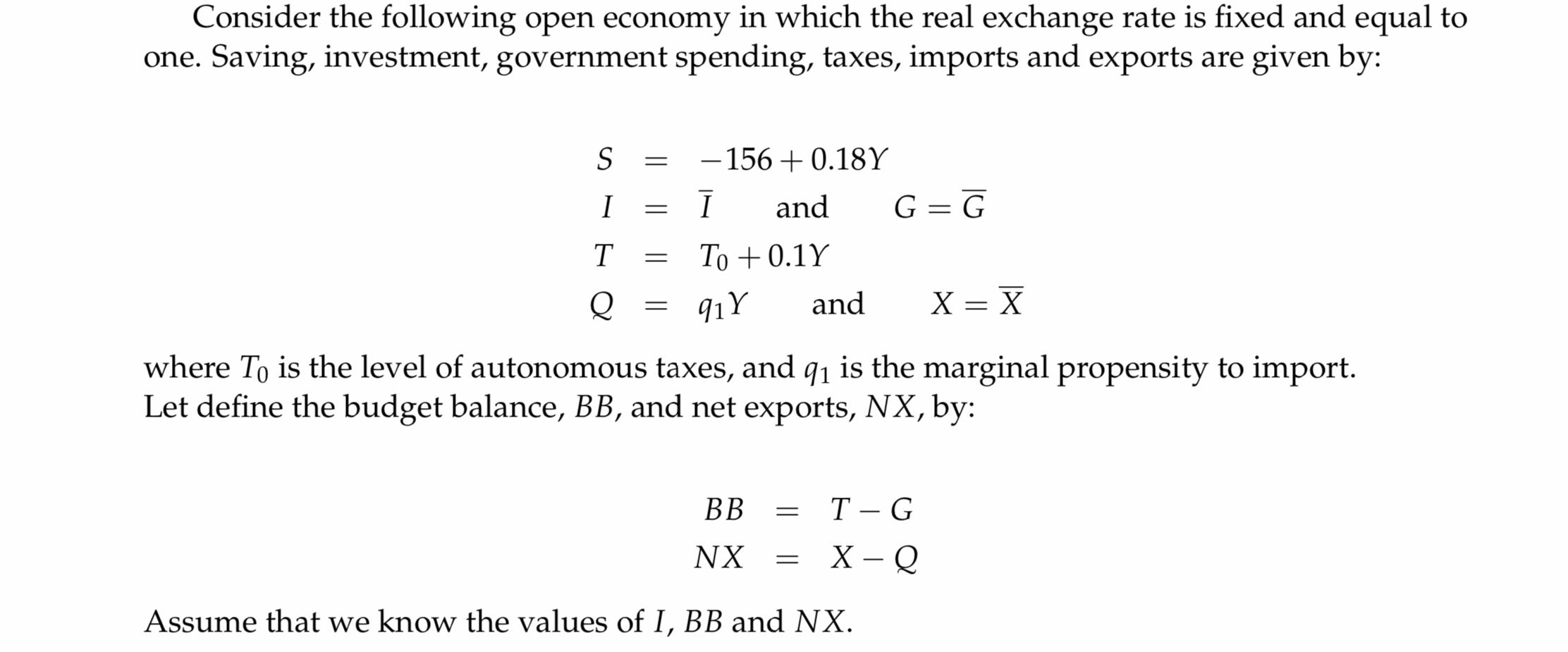 Solved Consider The Following Open Economy In Which The Real | Chegg.com