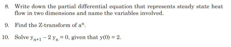 Solved 8. Write down the partial differential equation that | Chegg.com