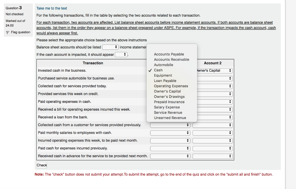 Solved Question 3 Not checked Marked out of 24.00 Take me to | Chegg.com