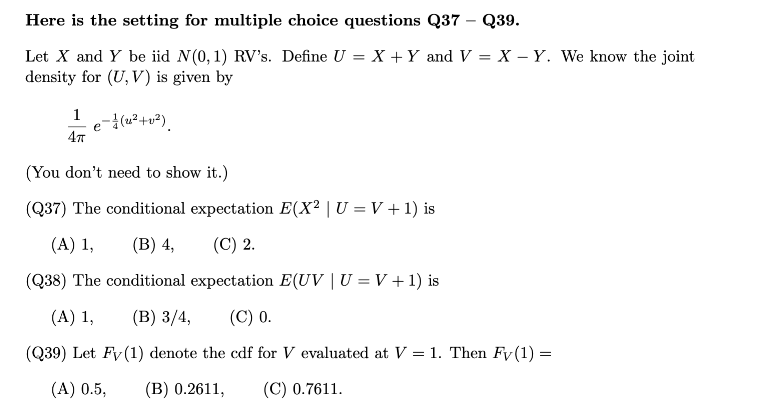 Solved Here is the setting for multiple choice questions | Chegg.com