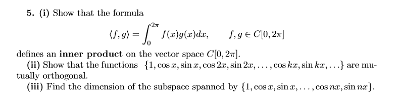 Solved 5 I Show That The Formula P2 9 F X G X Dx Chegg Com