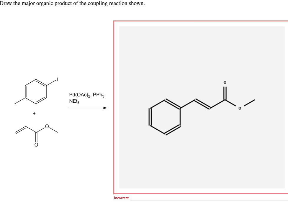 Solved Draw The Major Organic Product Of The Coupling | Chegg.com