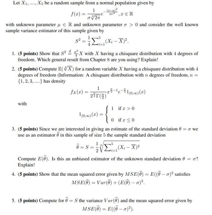 Solved S2 Let X1 X Be A Random Sample From A Norm Chegg Com