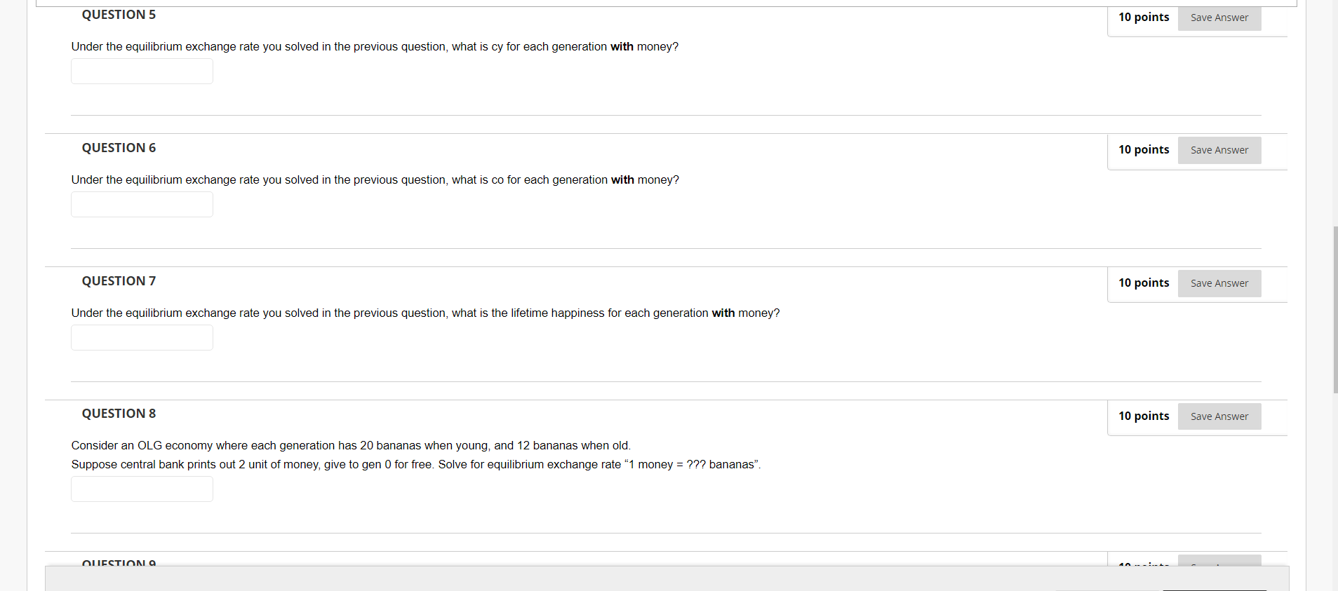 Solved QUESTION 1 10 points Save Answer Consider an OLG | Chegg.com
