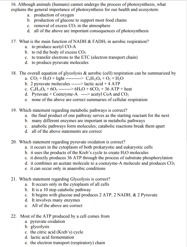 Solved 16. Although animals (humans) cannot undergo the | Chegg.com