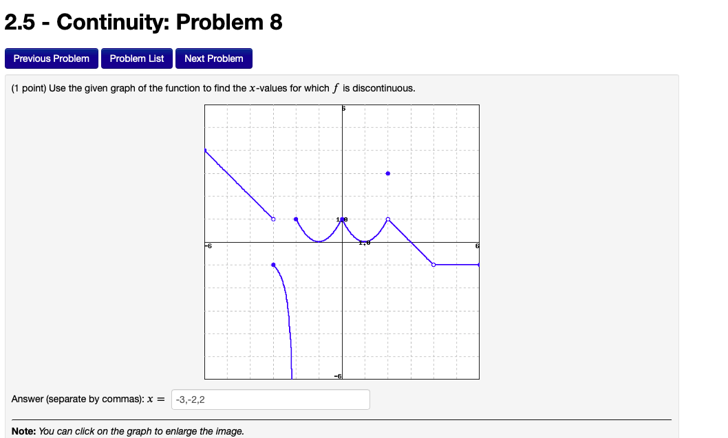 Solved 2.5 - Continuity: Problem 8 Previous Problem Problem | Chegg.com